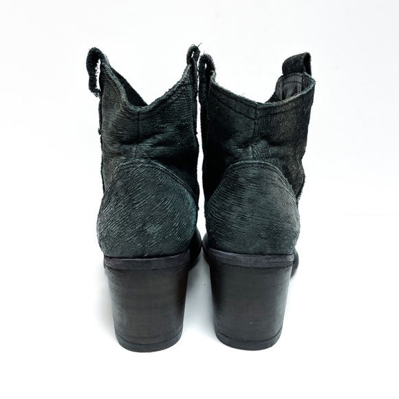 Felmini Black Gray Distressed Leather Ankle Boots Size 37 - Picture 5 of 9